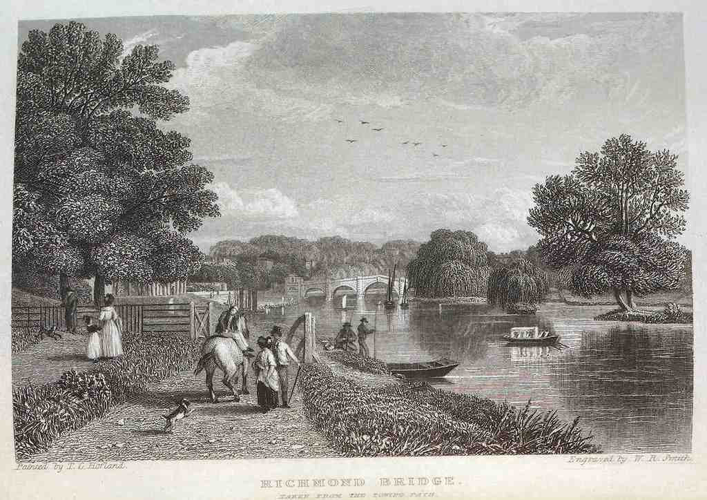 119 Richmond Bridge 1839 Vintage A4 Photo Print