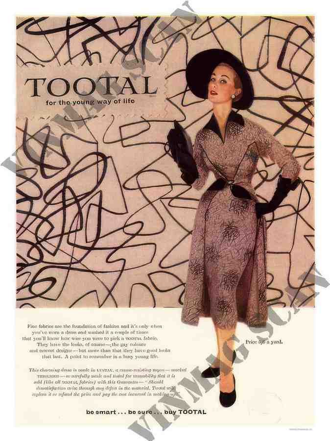 119 tootal fashion fabric 2 Vintage Advert A4 Photo Print