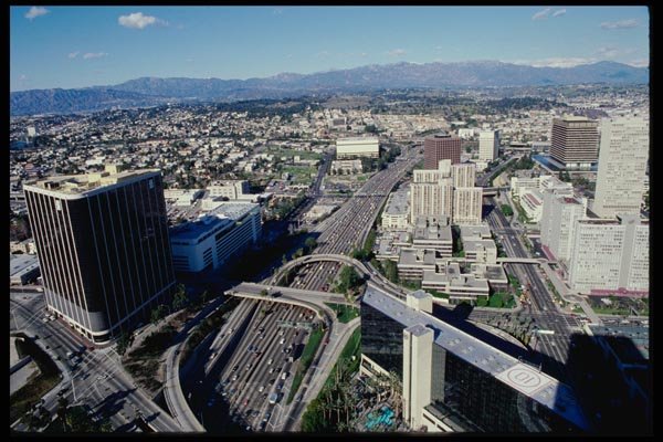 119050 Aerial View Of Harbor Freeway North A4 Photo Print