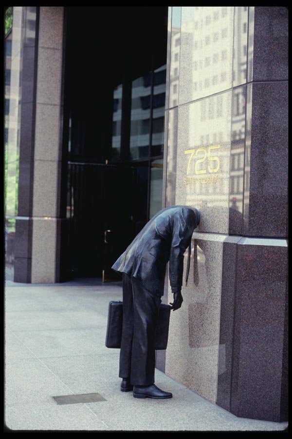 119074 Citicorp Plaza Headless Businessman Statue A4 Photo Print