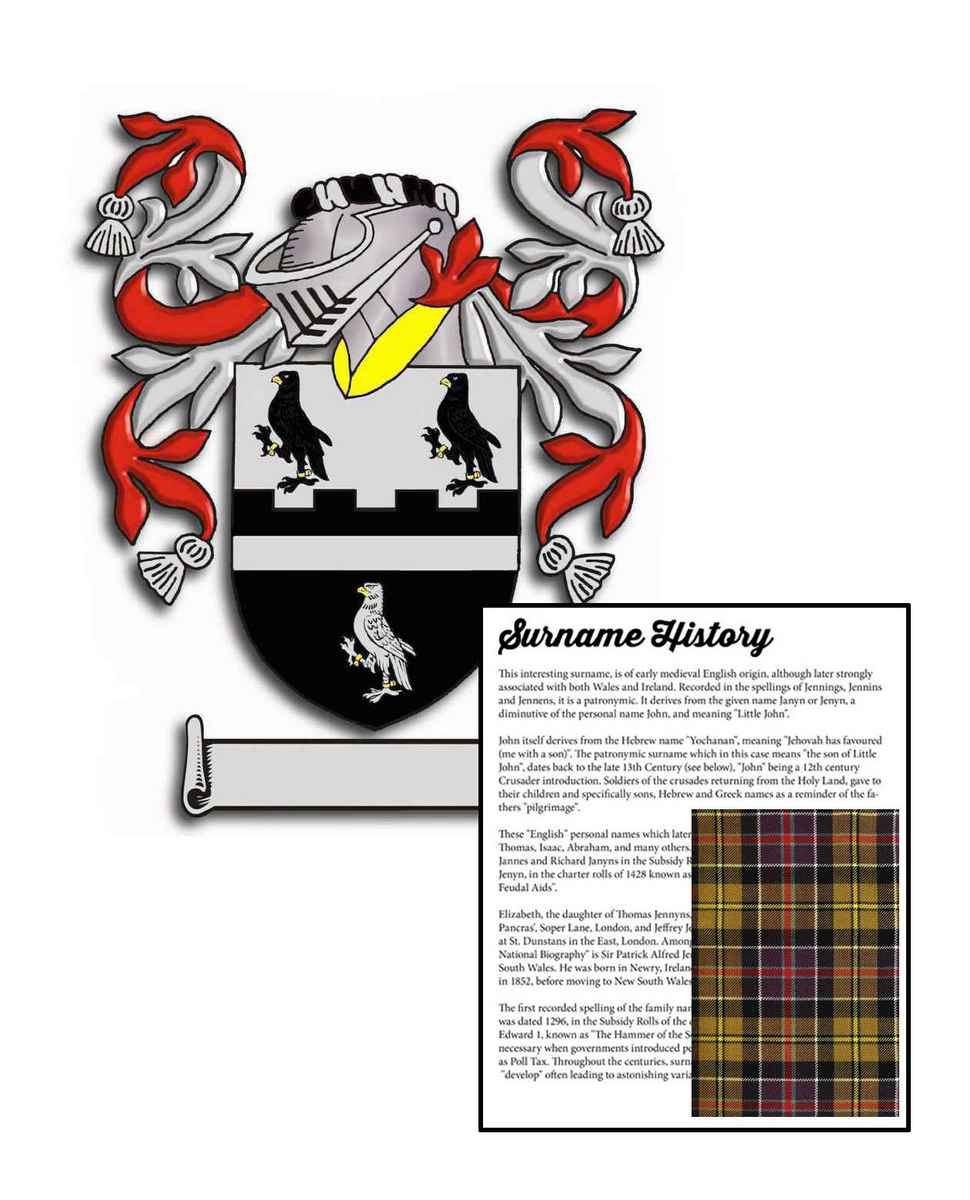 Rockhall Surname Coat of Arms A4 Photo Print