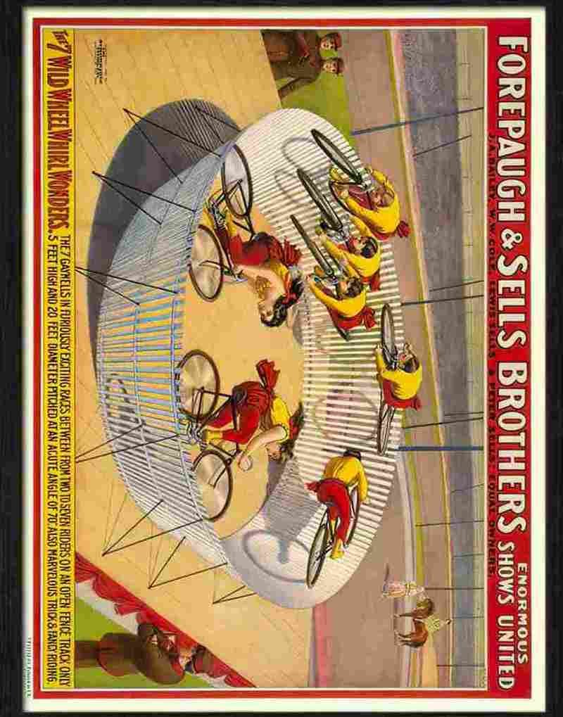 12 04 forepaugh sells trick cycling Advert A4 Photo Print