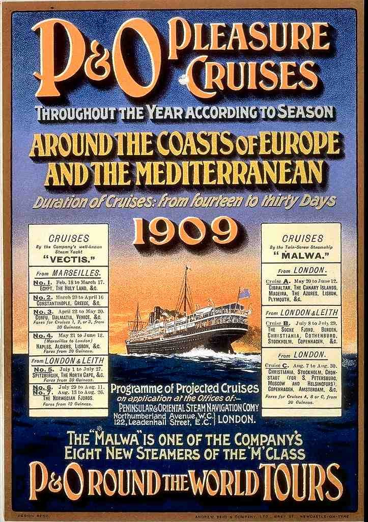 120 Pand O Pleasure Cruises Vintage A4 Photo Print