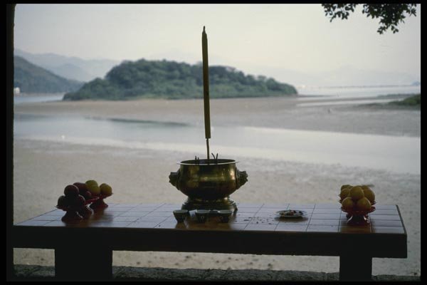 120003 Incense Offerings By The Shore At Po Lin Monastery A4 Photo Print
