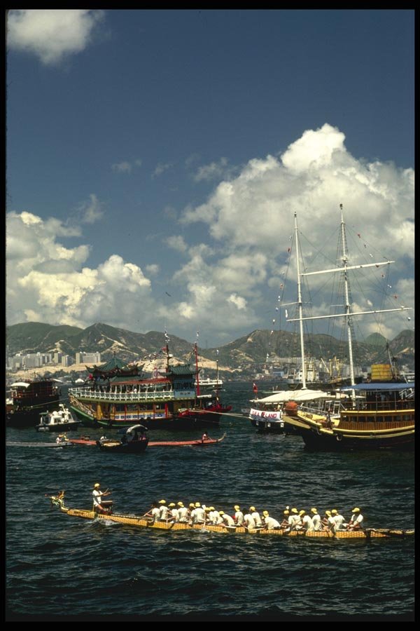 120015 Dragon Boat Races Held Annually In Hong Kong Harbor A4 Photo Print
