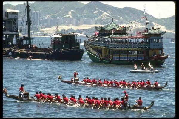 120016 Dragon Boat Races Held Annually In Hong Kong Harbor A4 Photo Print