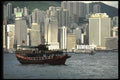 120028 Chinese Tour Boat In Harbor, Skyline In Background A4 Photo Print