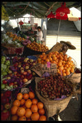 120049 Baskets Of Fruit At The Market In Cheung Chau Island A4 Photo Print
