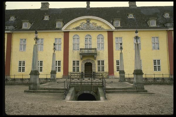 121016 Front Courtyard View Of The Yellow Ledreborg Palace A4 Photo Print