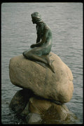 121029 Statue Of Little Mermaid Facing Toward Copenhagen Harbour A4 Photo Print
