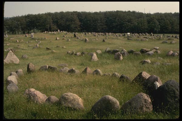 121047 Viking Graveyard, Lindholm Hoje A4 Photo Print