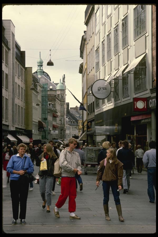 121054 The Stroget Street Scene A4 Photo Print