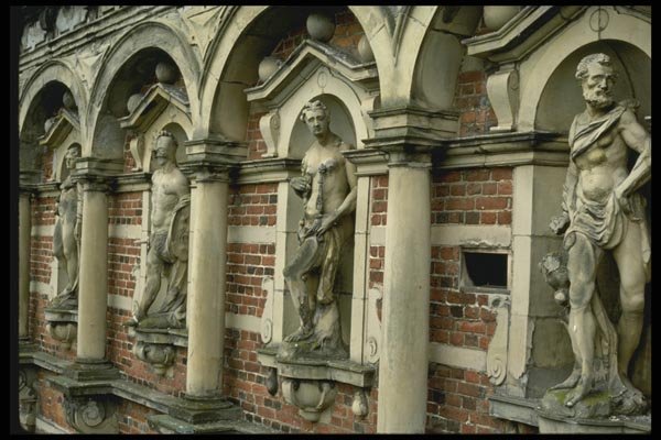 121074 Statuary At Frederiksborg Castle, Hillerod A4 Photo Print
