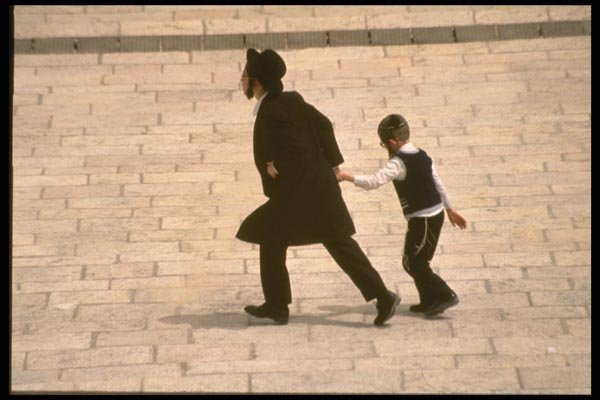 122012 Devout Jews Hurry To Worship A4 Photo Print