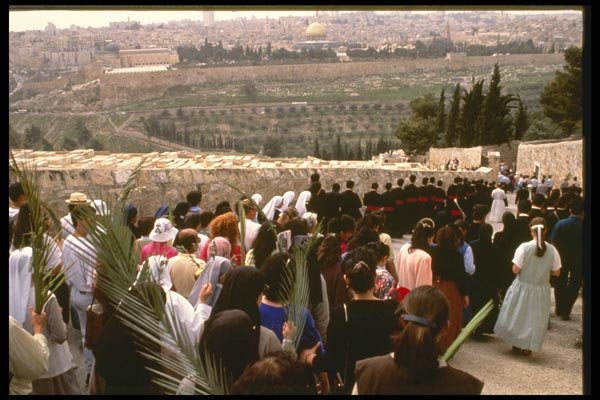 122025 Christian Pilgrims Process Palm Sunday Down To Holy City A4 Photo Print