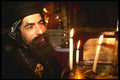 122027 Coptic Egyptian Christian Priest At Candle Worship Palm Sun. A4 Photo Print