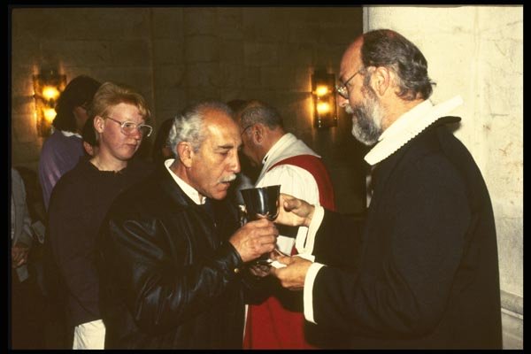 122028 Last Supper Communion Service, Lutheran Church, Jerusalem A4 Photo Print
