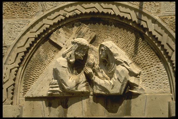 122034 Way Of The Cross Monument Along Via Dolorosa, Old City A4 Photo Print