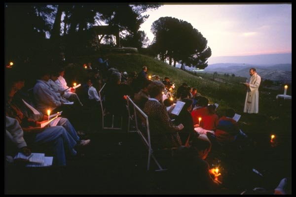122039 Christian Easter Sun. Resurrection Service, Mount Of Olives A4 Photo Print