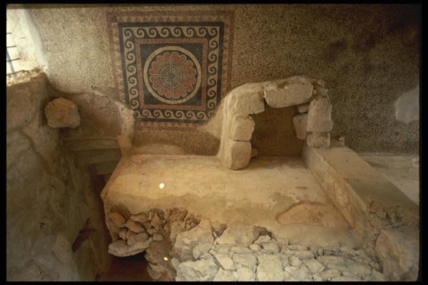 122097 Ancient Mosaic On Massada Floor A4 Photo Print