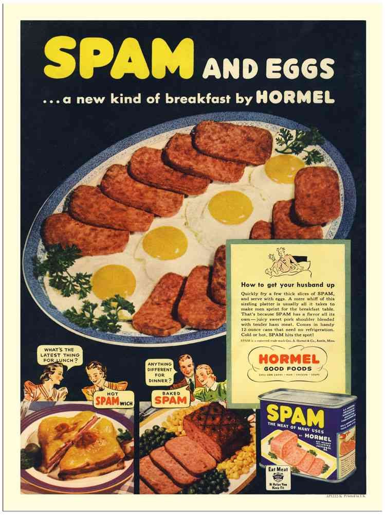 1222K Spam And Eggs Vintage Advert A4 Photo Print