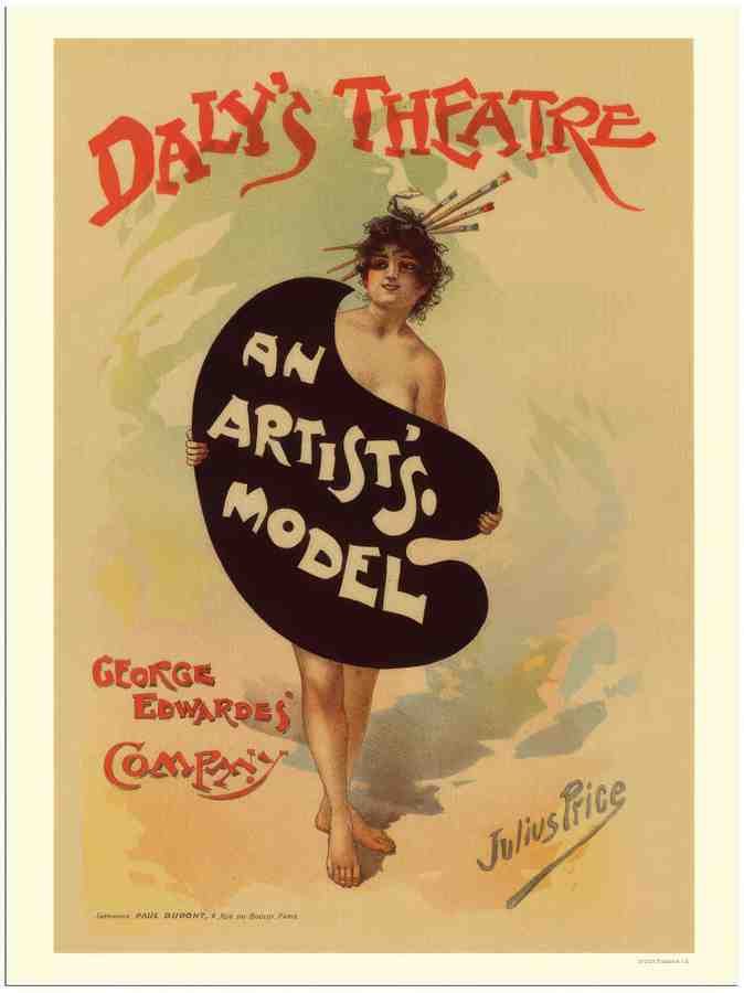 124 an artists model theatre poster 2 Vintage Advert A4 Photo Print
