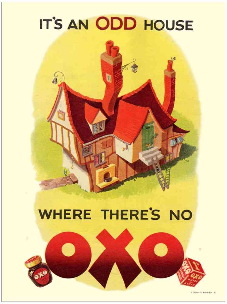 12414 03 An Odd House Where Theres No Oxo 1950S advert A4 Photo Print