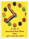 12414 04 Rowntrees Fruit Gums Last Round The Clock 1950S Vintage Advert A4 Photo Print