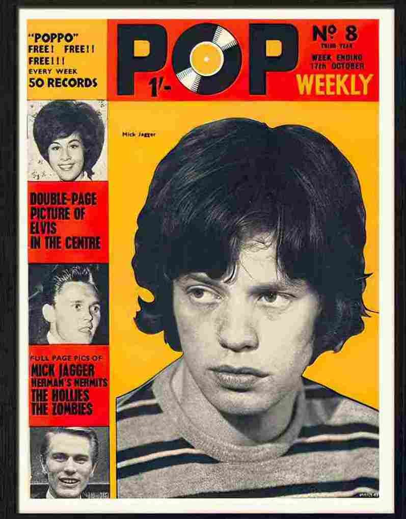 125 03 pop weekly mick jagger 1960s Advert A4 Photo Print
