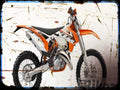 125 exc A4 Photo Print Motorbike Vintage Aged