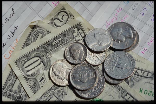 125002 US Coins And Bills A4 Photo Print