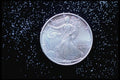 125015 Silver Liberty Coin In Night Sky A4 Photo Print