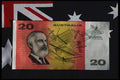 125026 Australian Dollars On Australian Flag A4 Photo Print