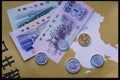 125028 Chinese Coins And Bills A4 Photo Print