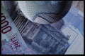 125036 Italian Lire With Magnifier A4 Photo Print