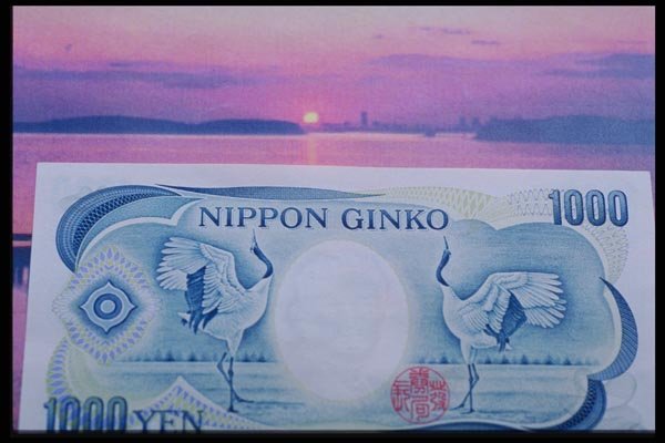125053 Japanese Bills With Sunset A4 Photo Print