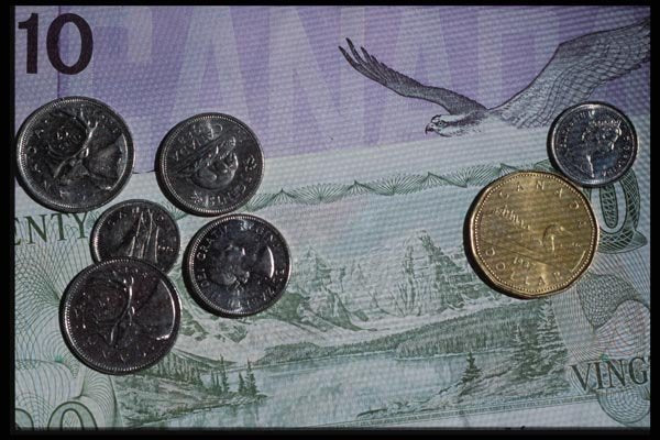125058 Canadian Bills And Coins A4 Photo Print