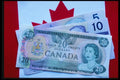125060 Canadian Bills On Canadian Flag A4 Photo Print