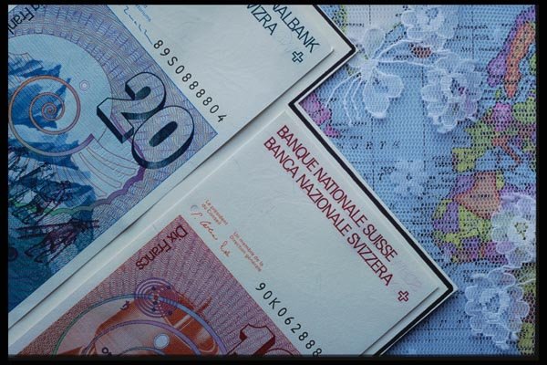 125064 Swiss Franc On Map A4 Photo Print