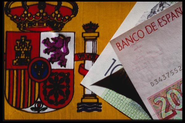 125068 Spanish Bills On Flag A4 Photo Print