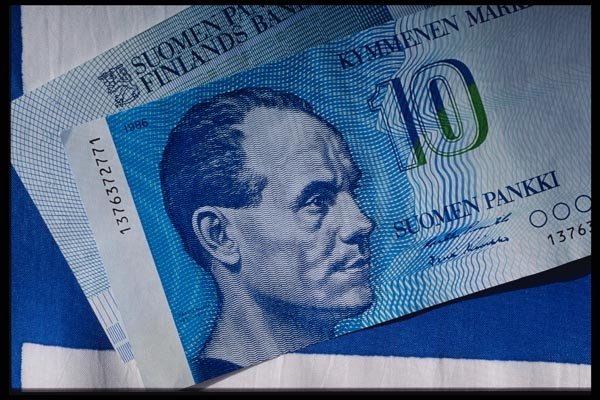 125077 Finland Mark On Flag A4 Photo Print