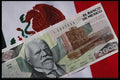 125079 Mexican Bills On Flag A4 Photo Print