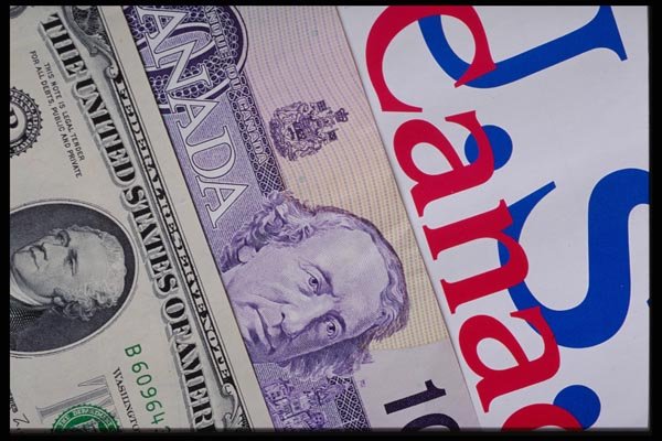 125087 Canadian And US Dollars A4 Photo Print