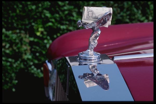 125091 Rolls Royce With $100 Bill A4 Photo Print