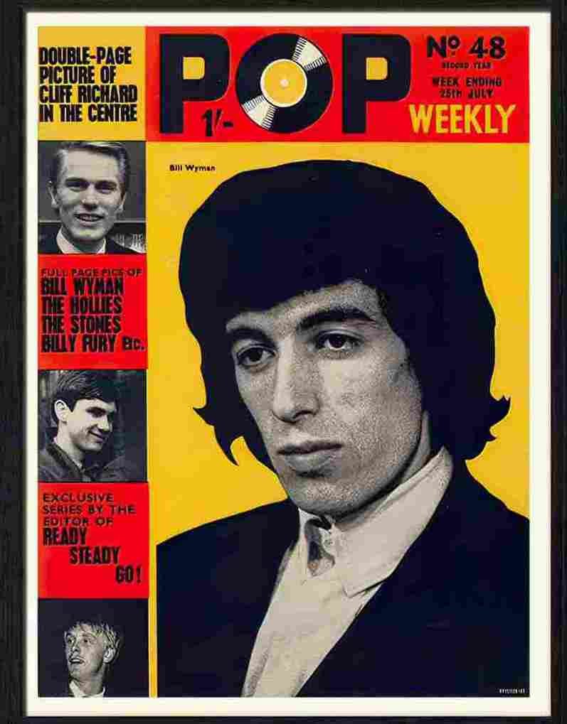 126 07 pop weekly bill wyman rolling stones 1960s Advert A4 Photo Print