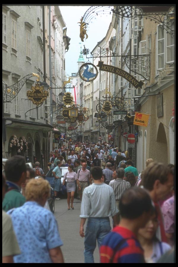 126060 Feverish Activity On Getreidegasse Street A4 Photo Print