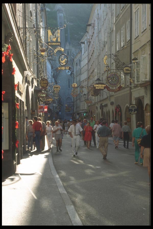 126062 Feverish Activity On Getreidegasse Street 3 A4 Photo Print