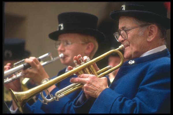 126075 Improvised Concert In Village Alley A4 Photo Print