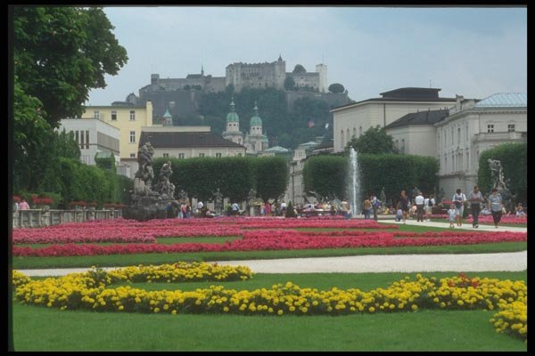126077 Mirabell Gardens With Fort A4 Photo Print