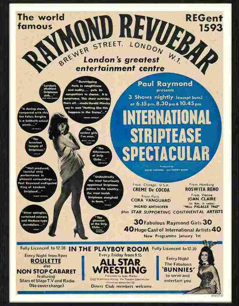 127 01 raymond revue bar 1963 soho london Advert A4 Photo Print
